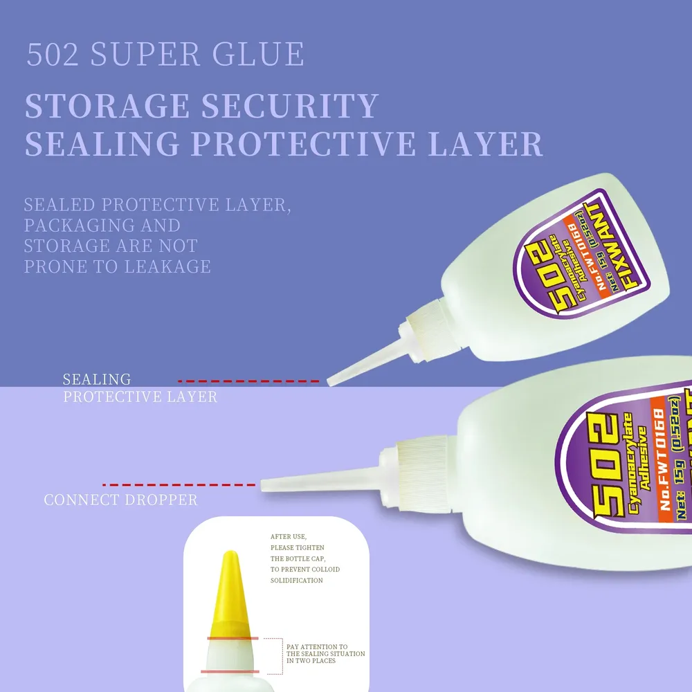 Colle 502 FIXWANT 15 à 50g séchage rapide pour cuir métal