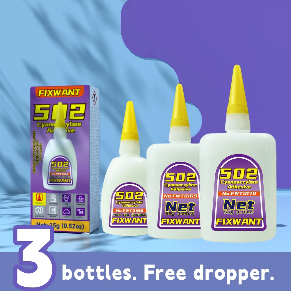 Colle 502 FIXWANT 15 à 50g séchage rapide pour cuir métal