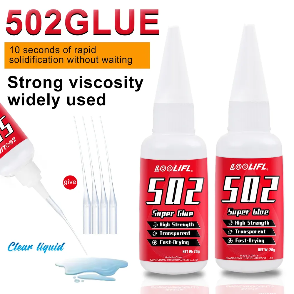 Colle 502 LOOLIFL 1 à 5 pièces 20g pour cuir bois métal