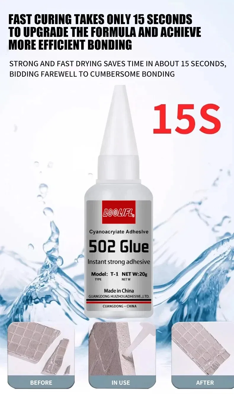 Colle 502 LOOLIFL 5 pièces 20ml séchage rapide pour cuir bois