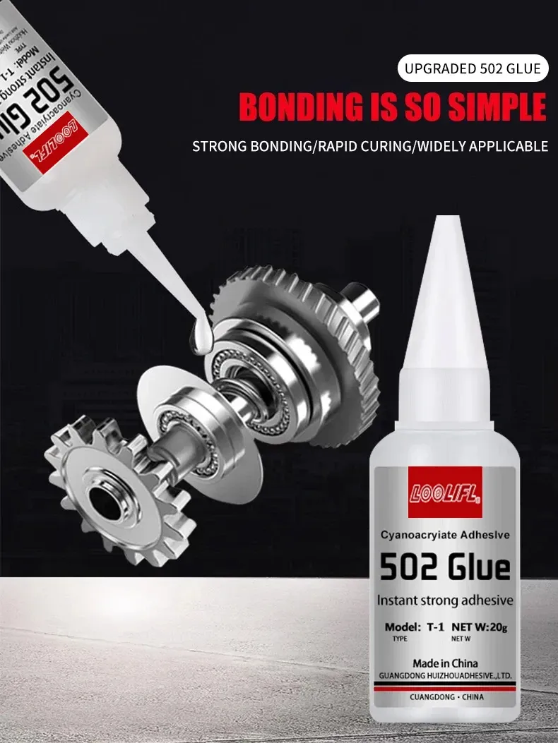 Colle 502 LOOLIFL 5 pièces 20ml séchage rapide pour cuir bois