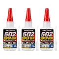 Colle 502 SIKEZHAN 50g séchage rapide pour cuir métal bois – Couleur 3 bottles