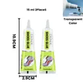 Colle à chaussures 15 à 50 ml imperméable et rapide pour cuir – Couleur Transparent 15ML 2PC