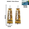 Colle à chaussures 15 à 50 ml imperméable et rapide pour cuir – Couleur Noir 50ML 2PC