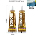 Colle à chaussures 15 à 50 ml imperméable et rapide pour cuir – Couleur Noir 110ML 2PC
