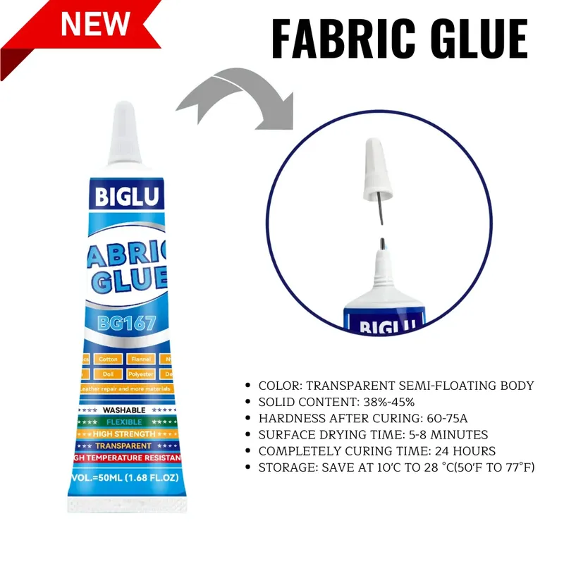Colle BIGLU 50ml tissu cuir séchage rapide imperméable