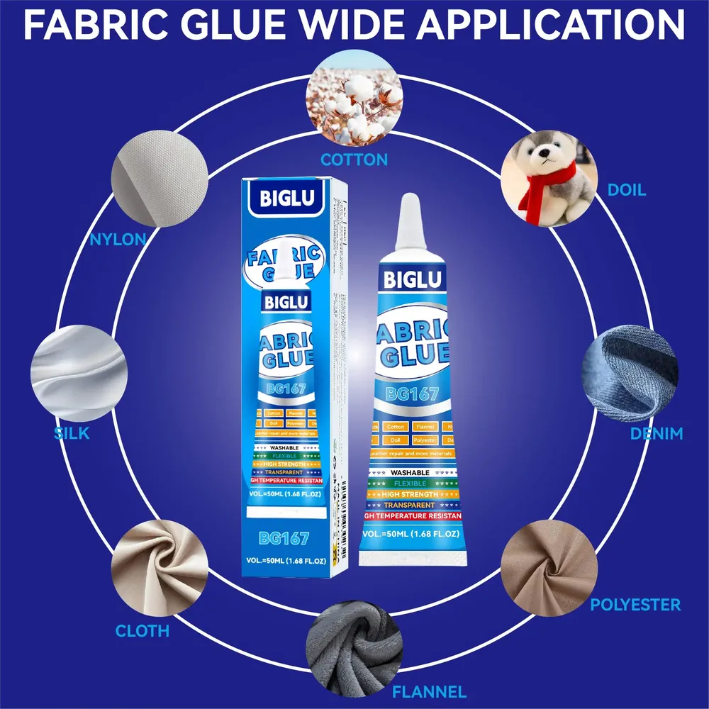 Colle BIGLU 50ml tissu cuir séchage rapide imperméable