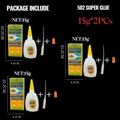 Colle cyanoacrylate 15 g à séchage rapide pour cuir et métal – Couleur 15g 3 flacons