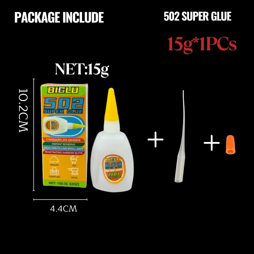 Colle cyanoacrylate 15 g à séchage rapide pour cuir et métal