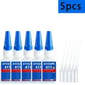 Colle cyanoacrylate 20 g à séchage rapide pour cuir et bijoux – Couleur 411-20ml-5pcs 411-20ml-5 pieces