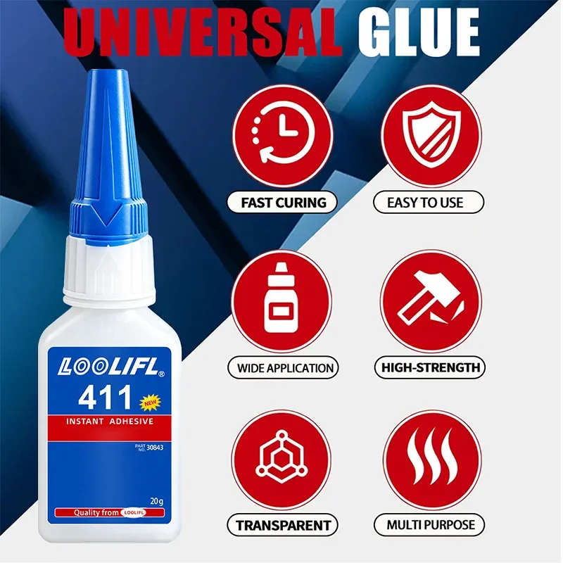 Colle cyanoacrylate 20 g à séchage rapide pour cuir et bijoux