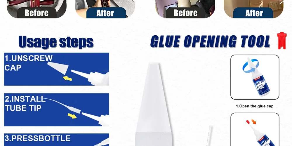 Colle cyanoacrylate 20 g à séchage rapide pour cuir et métal