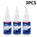 Colle cyanoacrylate 20 g à séchage rapide pour cuir et métal – Couleur M 502-20g-3pc