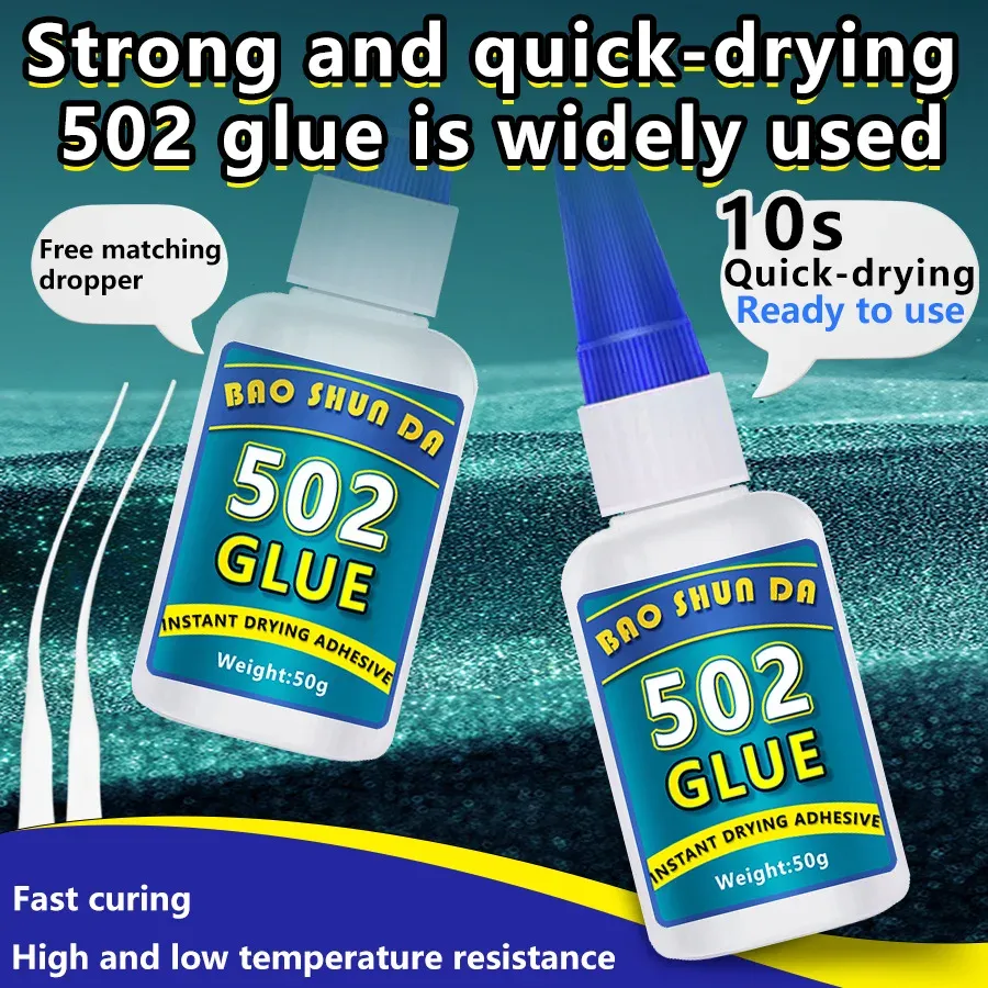 Colle cyanoacrylate 8 à 50g séchage rapide pour cuir bois métal