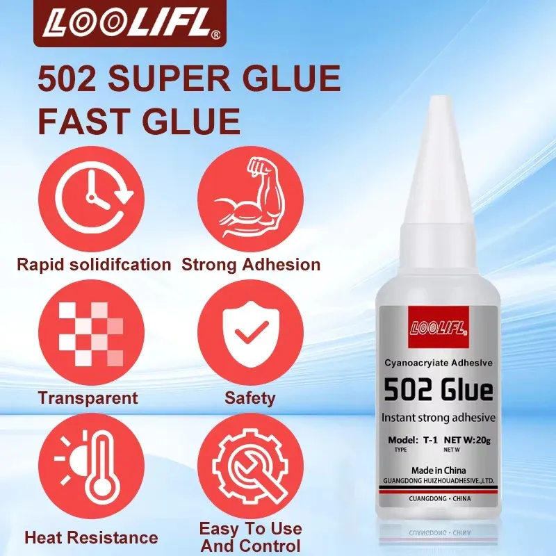 Colle cyanoacrylate 8 à 50g séchage rapide pour cuir bois métal