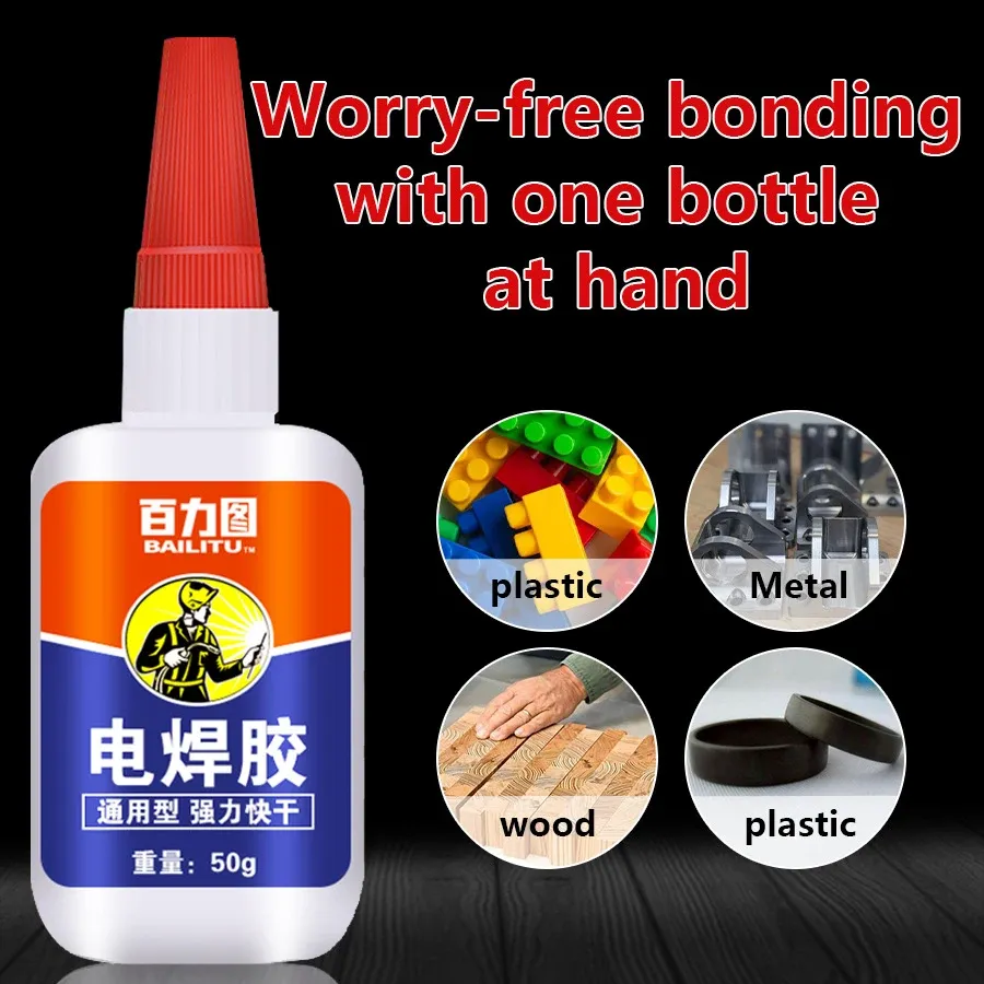 Colle cyanoacrylate forte 1 pièce séchage rapide pour cuir métal