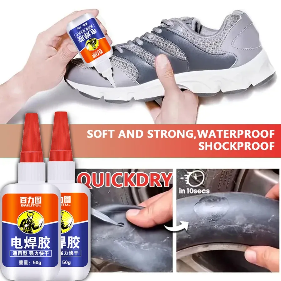 Colle cyanoacrylate forte 1 pièce séchage rapide pour cuir métal
