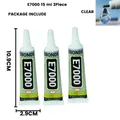 Colle E7000 15 à 110 ml pour tissu cuir diamant et verre – Couleur 15ML 3 pièces