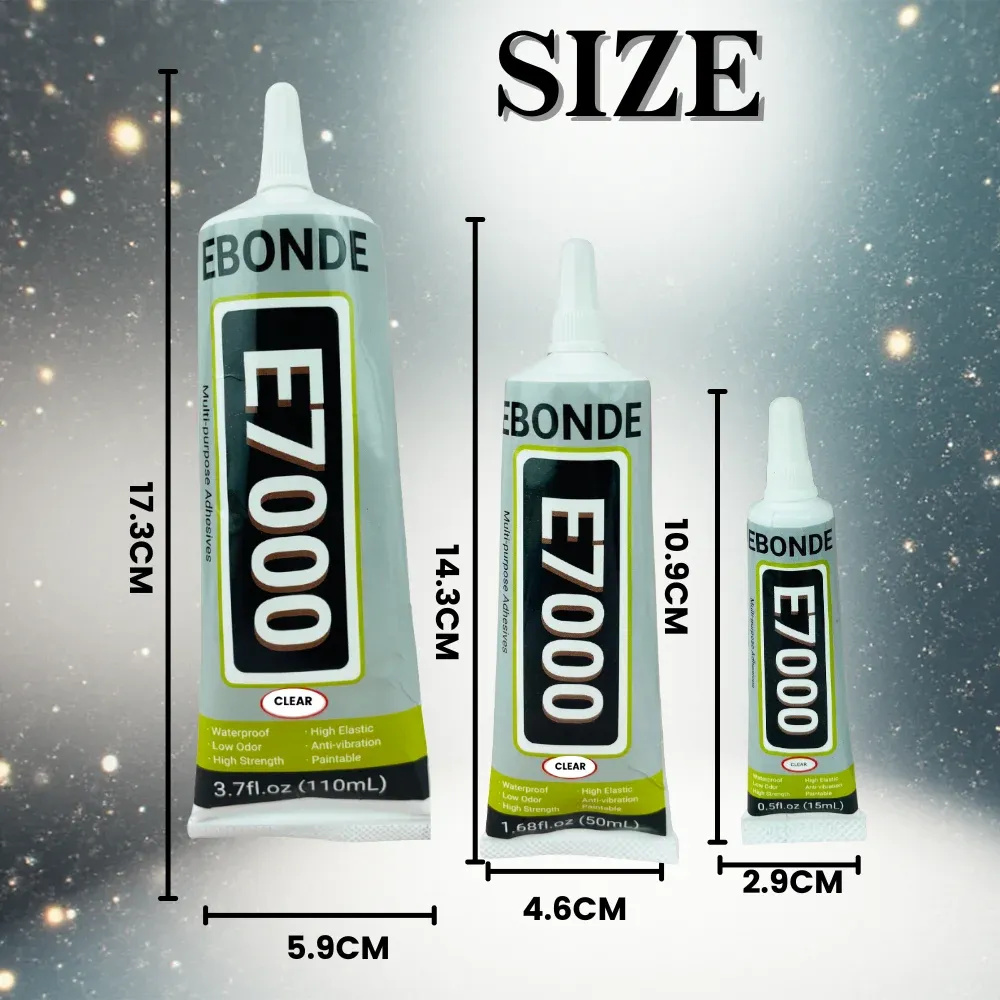 Colle E7000 15 à 110 ml pour tissu cuir diamant et verre
