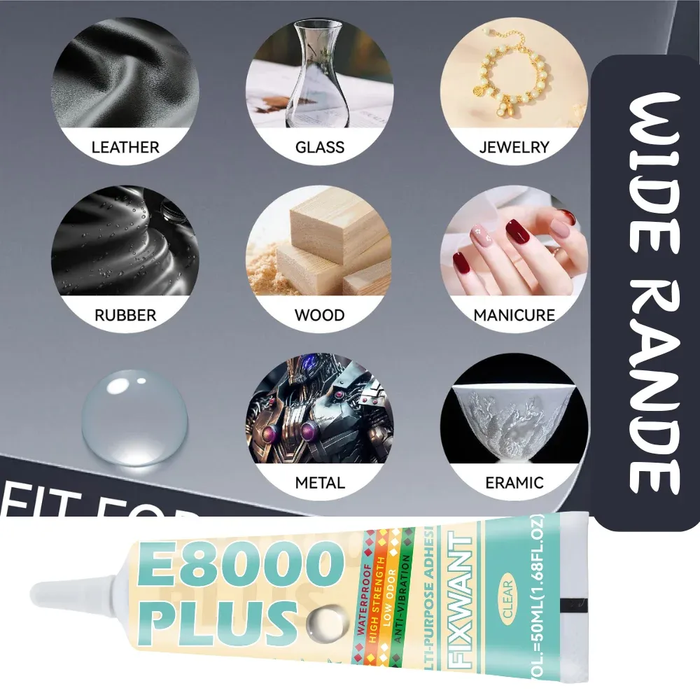 Colle E8000 PLUS 15 à 110 ml pour tissu cuir bijoux téléphone