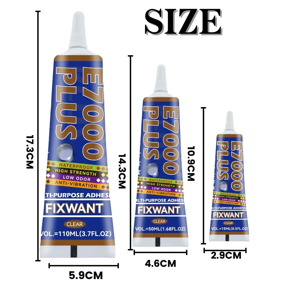 Colle E8000 PLUS 15 à 110 ml pour tissu cuir bijoux téléphone