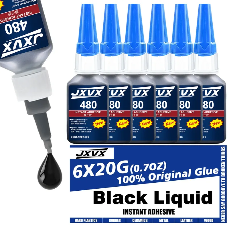 Colle noire 480 6 pièces 20g séchage rapide pour cuir plastique
