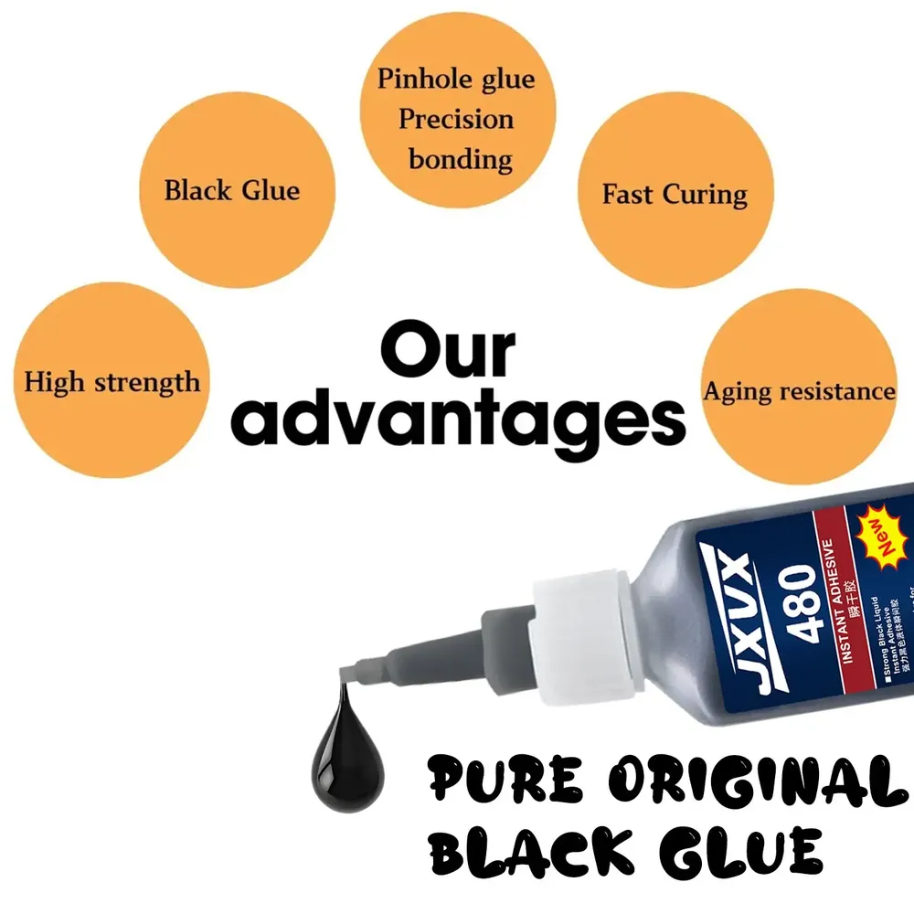Colle noire 480 6 pièces 20g séchage rapide pour cuir plastique