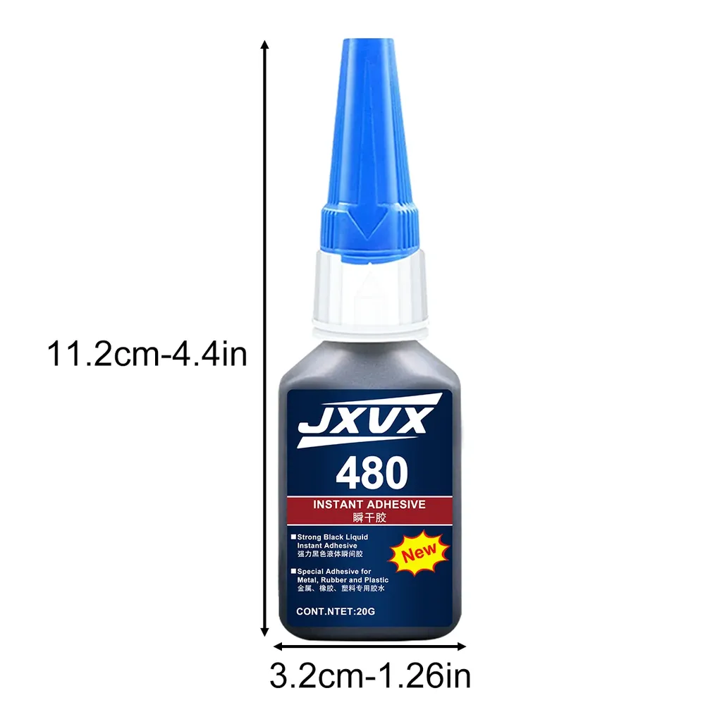 Colle noire JXVX 20g réparation pneus cuir caoutchouc durable