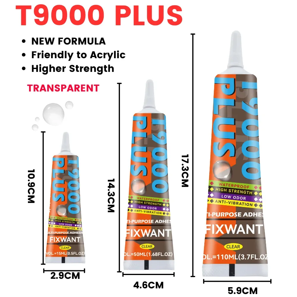 Colle T-9000 15 à 110 ml imperméable et faible corrosion pour cuir