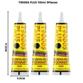 Colle T9000S PLUS 50ml noire pour tissu cuir réparation permanente – Couleur 110ML 3Pieces