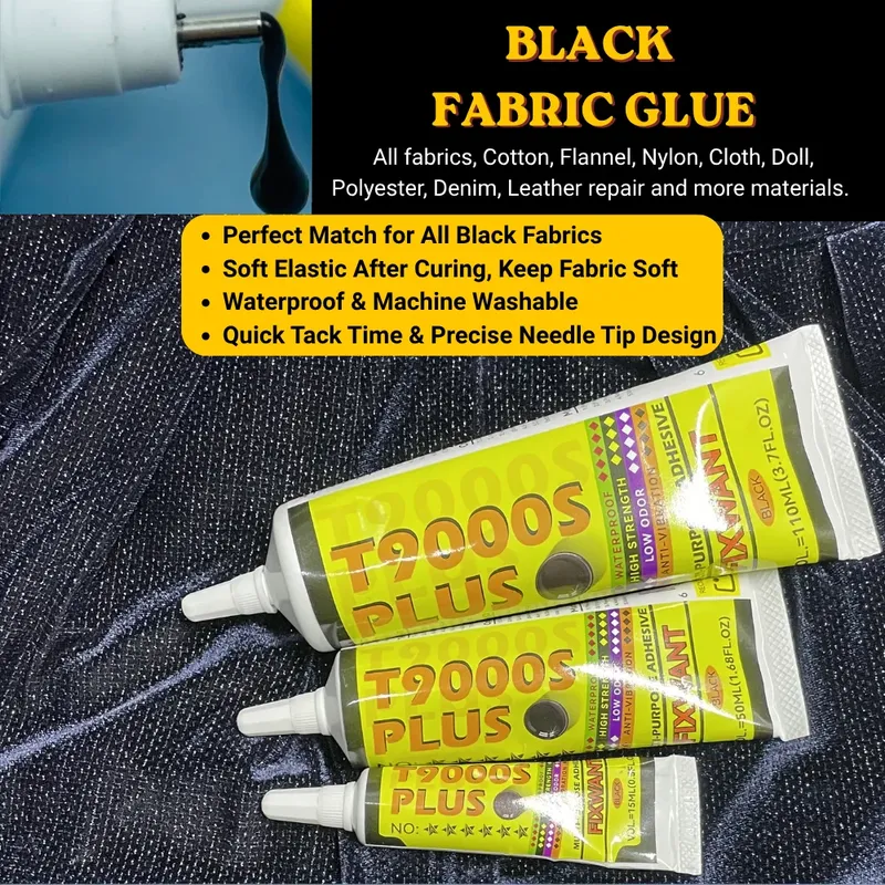 Colle T9000S PLUS 50ml noire pour tissu cuir réparation permanente