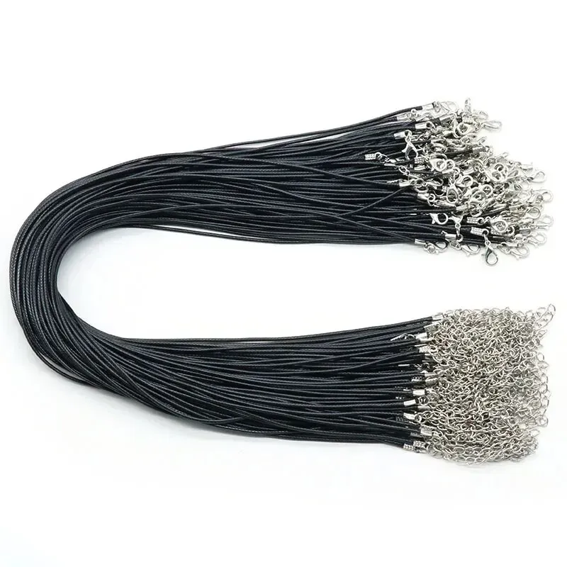 Corde cuir ciré 50 cm 30 pièces pour bijoux