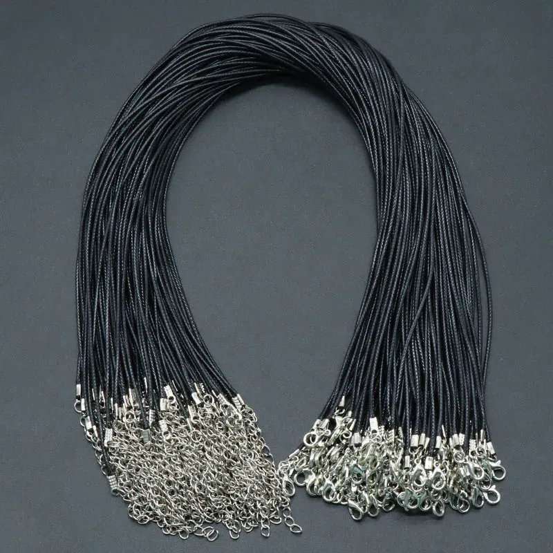 Corde cuir ciré 50 cm 30 pièces pour bijoux