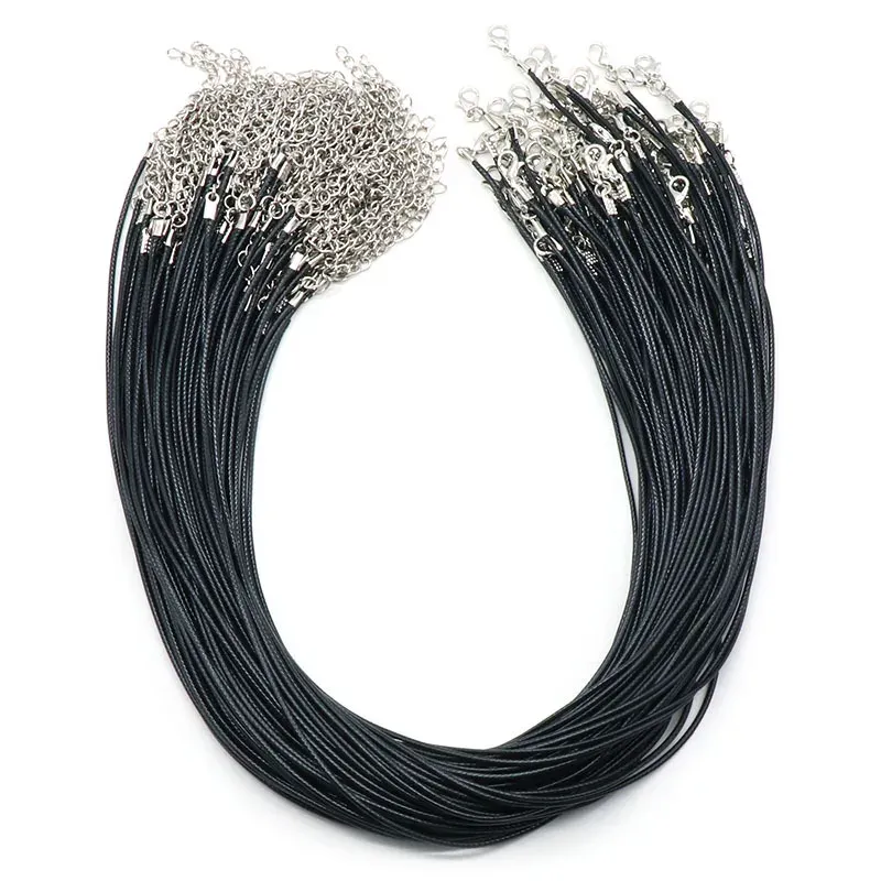 Corde cuir ciré 50 cm 30 pièces pour bijoux