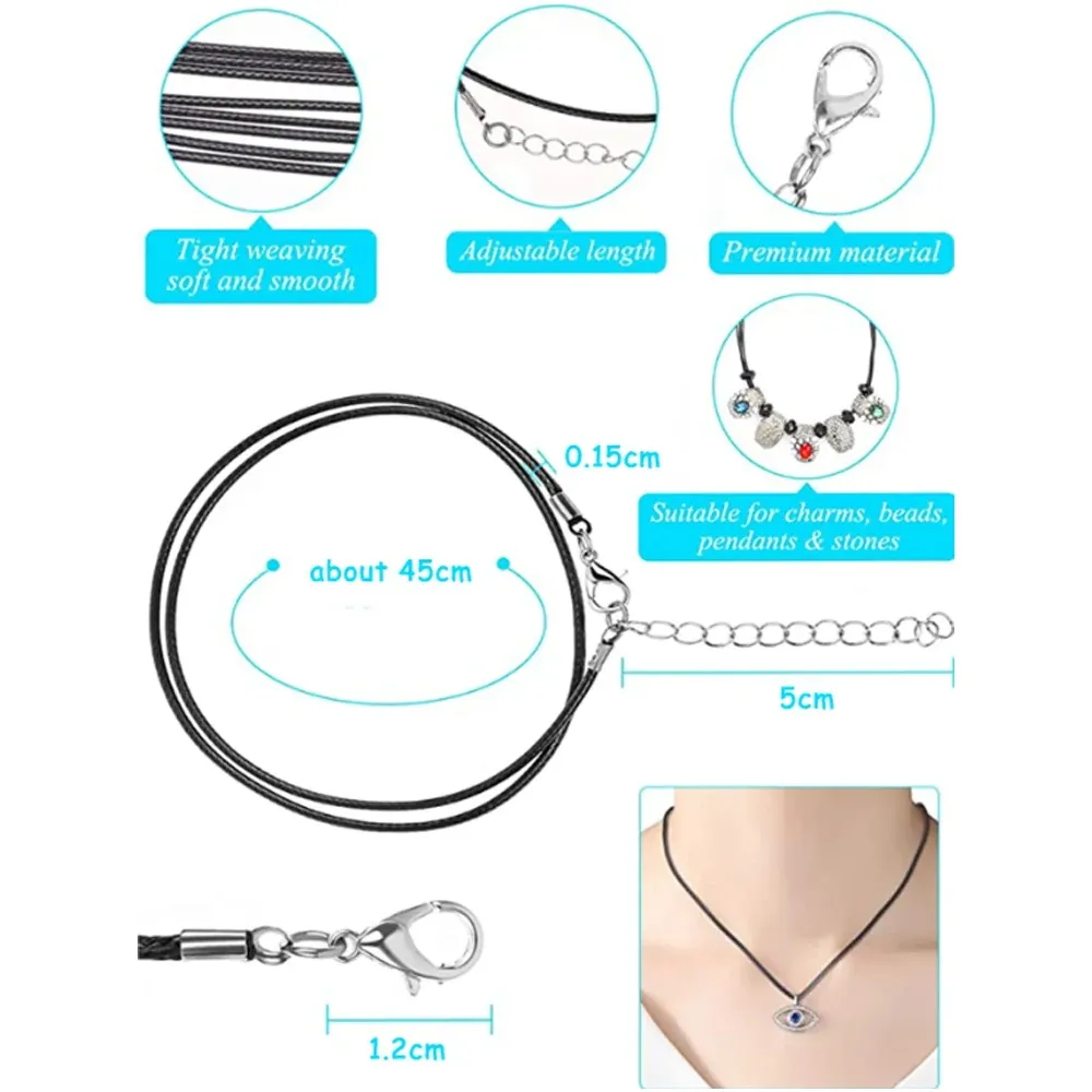 Corde cuir ciré 50 cm 30 pièces pour bijoux