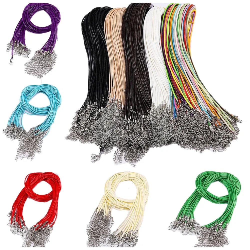 Cordon cuir 18 pouces 20 pièces pour bijoux