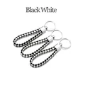 Cordon cuir 5 pièces pour porte-clés – Couleur Black White