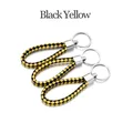 Cordon cuir 5 pièces pour porte-clés – Couleur Black Yellow