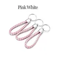 Cordon cuir 5 pièces pour porte-clés – Couleur Pink White