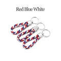 Cordon cuir 5 pièces pour porte-clés – Couleur Red Blue White