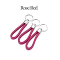 Cordon cuir 5 pièces pour porte-clés – Couleur Rose Red