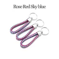 Cordon cuir 5 pièces pour porte-clés – Couleur Rose Red Sky blue