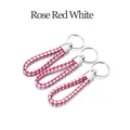Cordon cuir 5 pièces pour porte-clés – Couleur Rose Red White