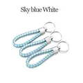 Cordon cuir 5 pièces pour porte-clés – Couleur Sky blue White