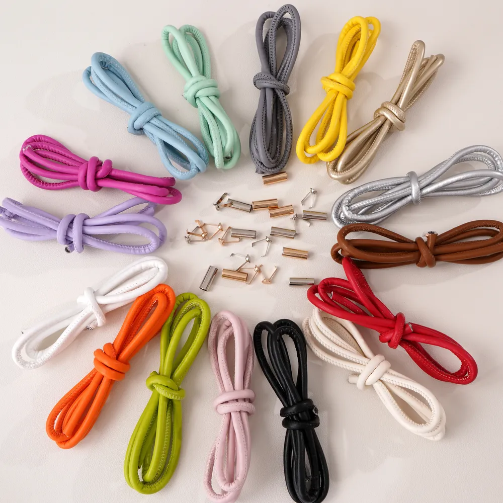 Cordon cuir PU coloré 6 mm 100 cm pour loisirs créatifs