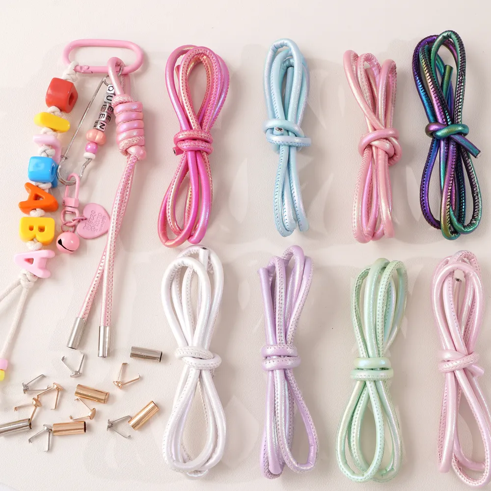 Cordon cuir PU coloré 6 mm 100 cm pour loisirs créatifs