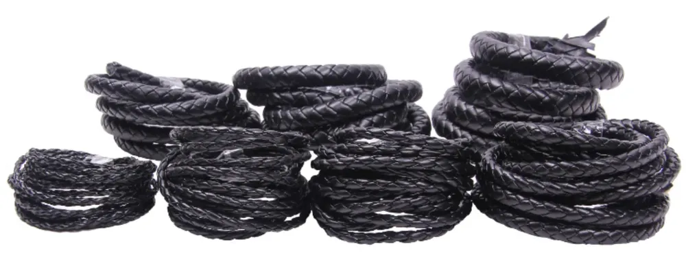 Cordon cuir PU tressé 3 à 12 mm 2 à 5 m