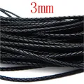 Cordon cuir tressé 3 à 6 mm 5 m pour bijoux – Couleur 3mm