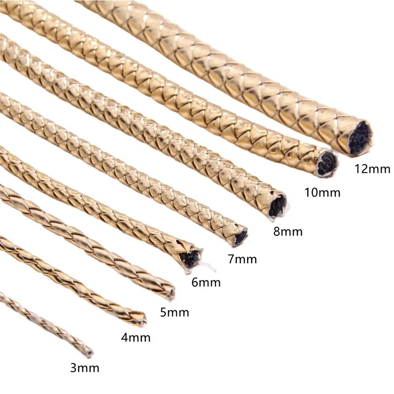 Cordon cuir tressé 3 à 6 mm 5 m pour bijoux