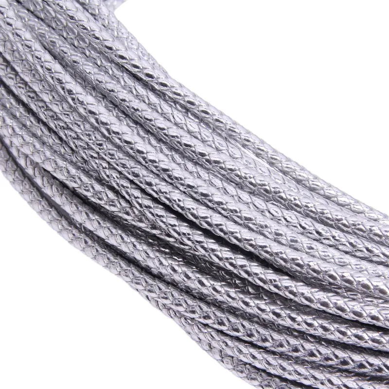 Cordon cuir tressé 3 à 6 mm 5 m pour bijoux